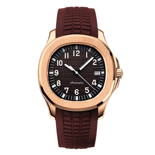 AQUA | ROSE GOLD BROWN | SILICON STRAP