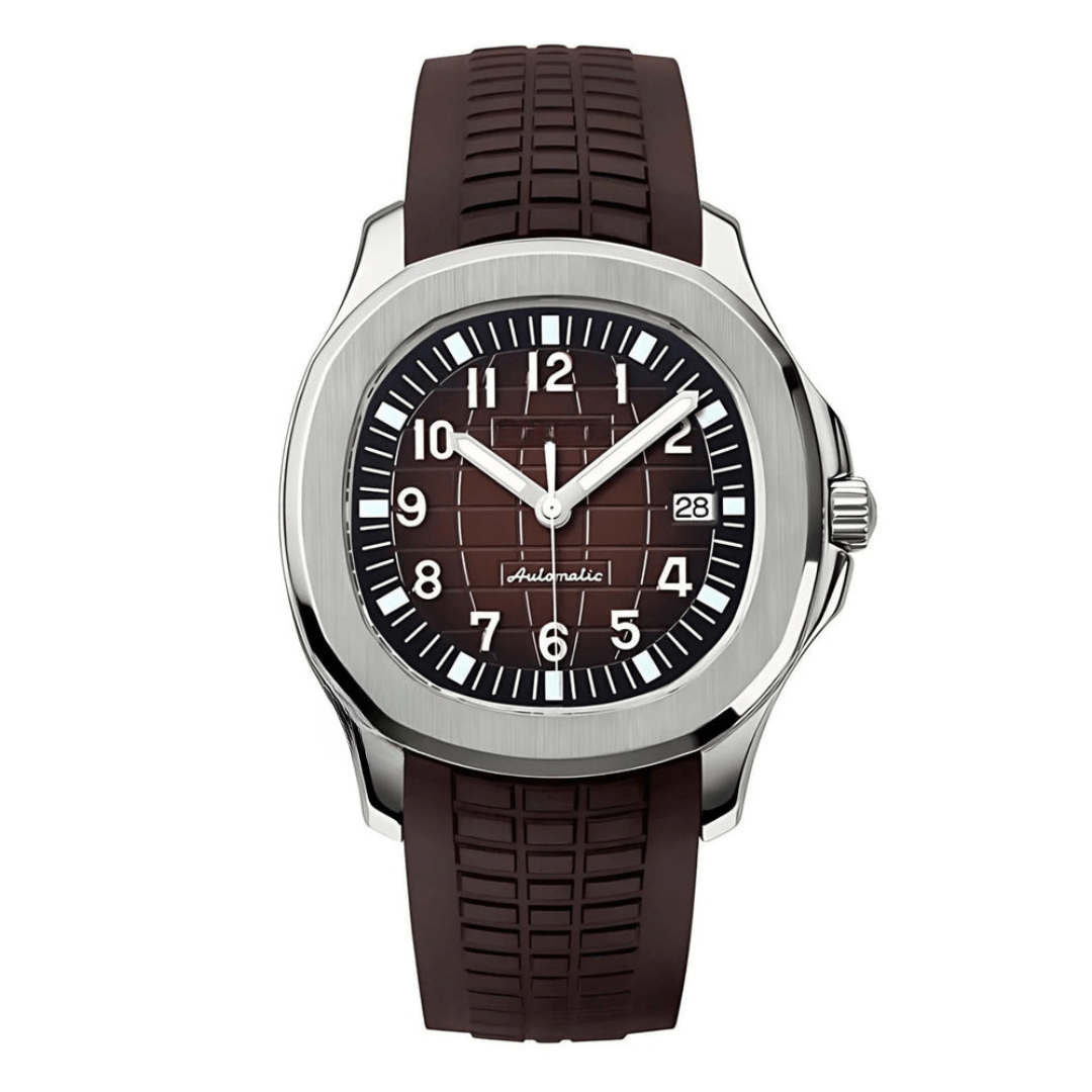 AQUA | SILVER BROWN | SILICONE STRAP