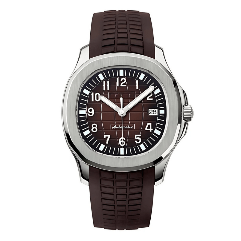 AQUA | SILVER BROWN | SILICONE STRAP