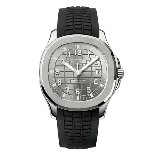 AQUA | METALLIC BLACK | SILICONE STRAP
