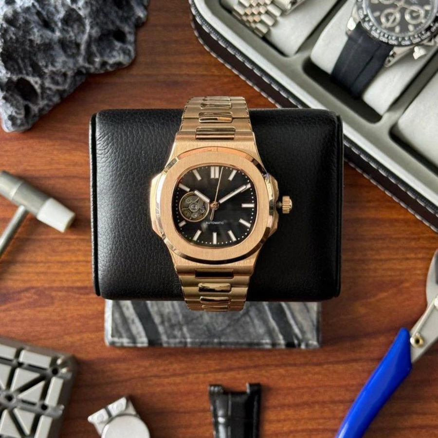 NAUTIKO | ROSE GOLD BLACK | OPEN HEART