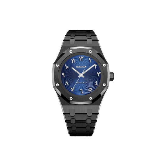 SEIKO MOD ROYAL OAK ARABIC DIAL BLACK/ BLUE DIAL
