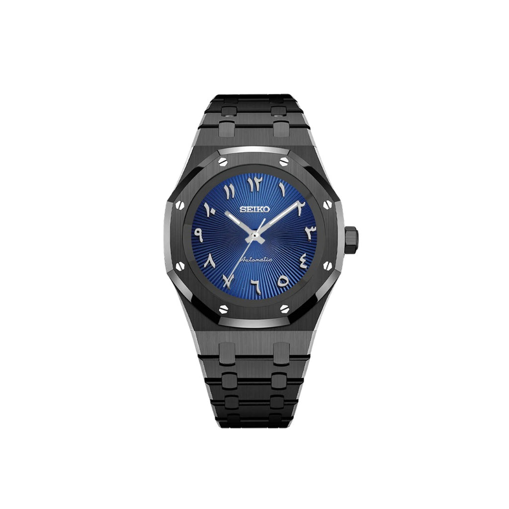 SEIKO MOD ROYAL OAK ARABIC DIAL BLACK/ BLUE DIAL