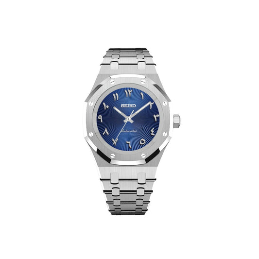 SEIKO MOD ROYAL OAK ARABIC DIAL SILVER/ BLUE DIAL