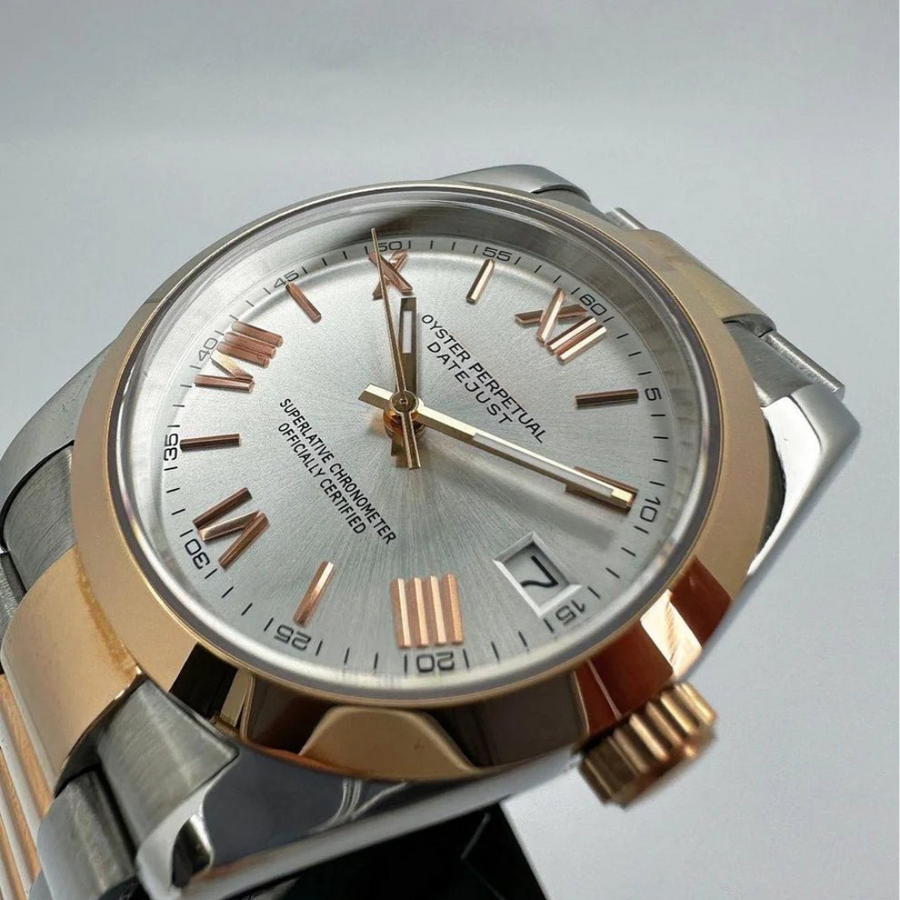 OYSTEIKO | SILVER ROSE GOLD TWO TONE | OYSTER STRAP