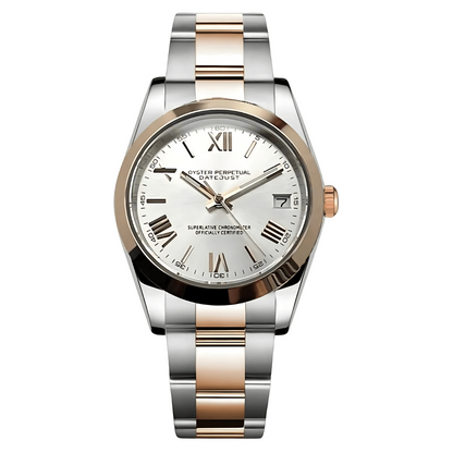 OYSTEIKO | SILVER ROSE GOLD TWO TONE | OYSTER STRAP